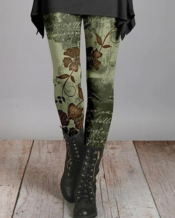 Damen Leggings | Ethnischer Druck | Boho | Slim Fit | Hoher Bund-1-S-Luzern Mode