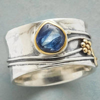 Silberner Ring | Boho Breiter Edelstein Meditativ Stilvoll Einzigartig Nachhaltig-6-Luzern Mode