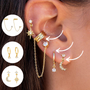 Damen-Ohrring-Set | 2-teilig | Hänger | Stilvoll | Boho | Vielseitig | Langlebig-Gold-3er-Set-Luzern Mode