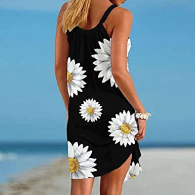 Boho Kleid Damen | Sommerlook mit Blumenprint | Luftig | Farbenfroh | Freizeit-Luzern Mode
