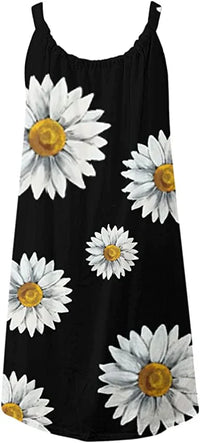 Boho Kleid Damen | Sommerlook mit Blumenprint | Luftig | Farbenfroh | Freizeit-Luzern Mode