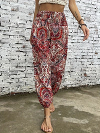 Boho-Chique Damenhose mit grafischem Druck – Solara