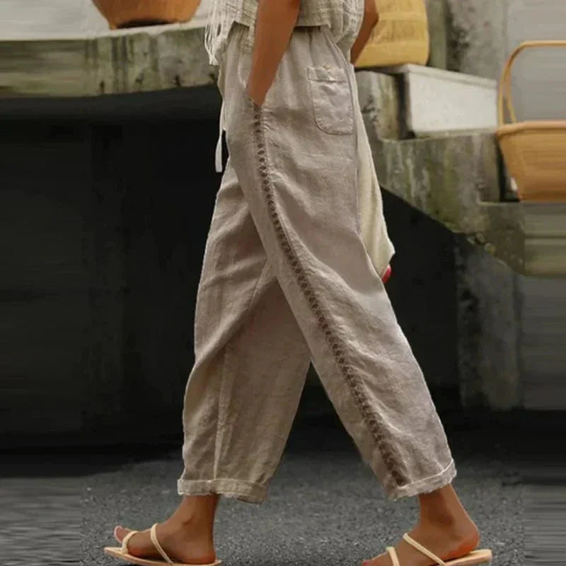 Boho Damen Sommerhose mit Print – Solea