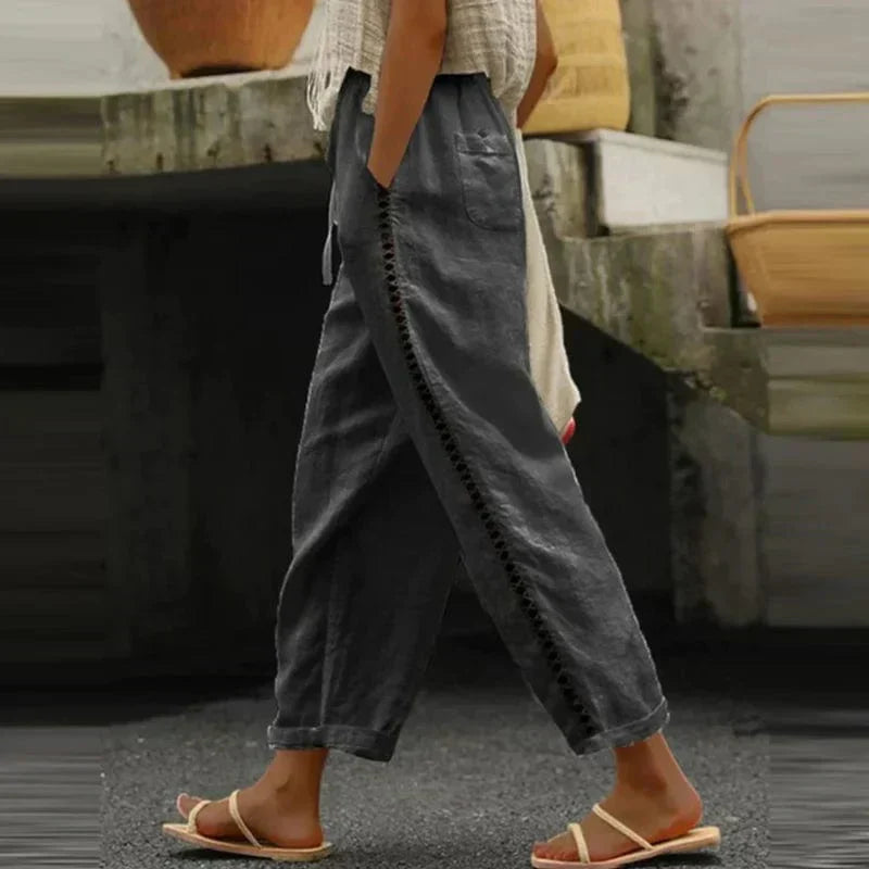 Boho Damen Sommerhose mit Print – Solea