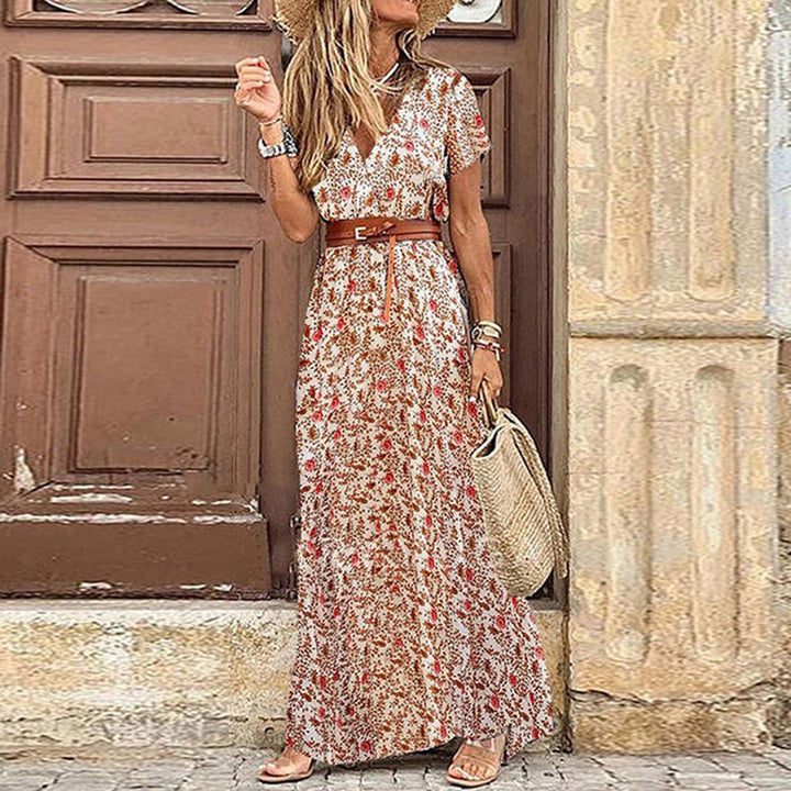 Boho-Muster | luftiger Schnitt | hoher Beinschlitz | verstellbare Taille | Maxilänge-Rot-S-Luzern Mode
