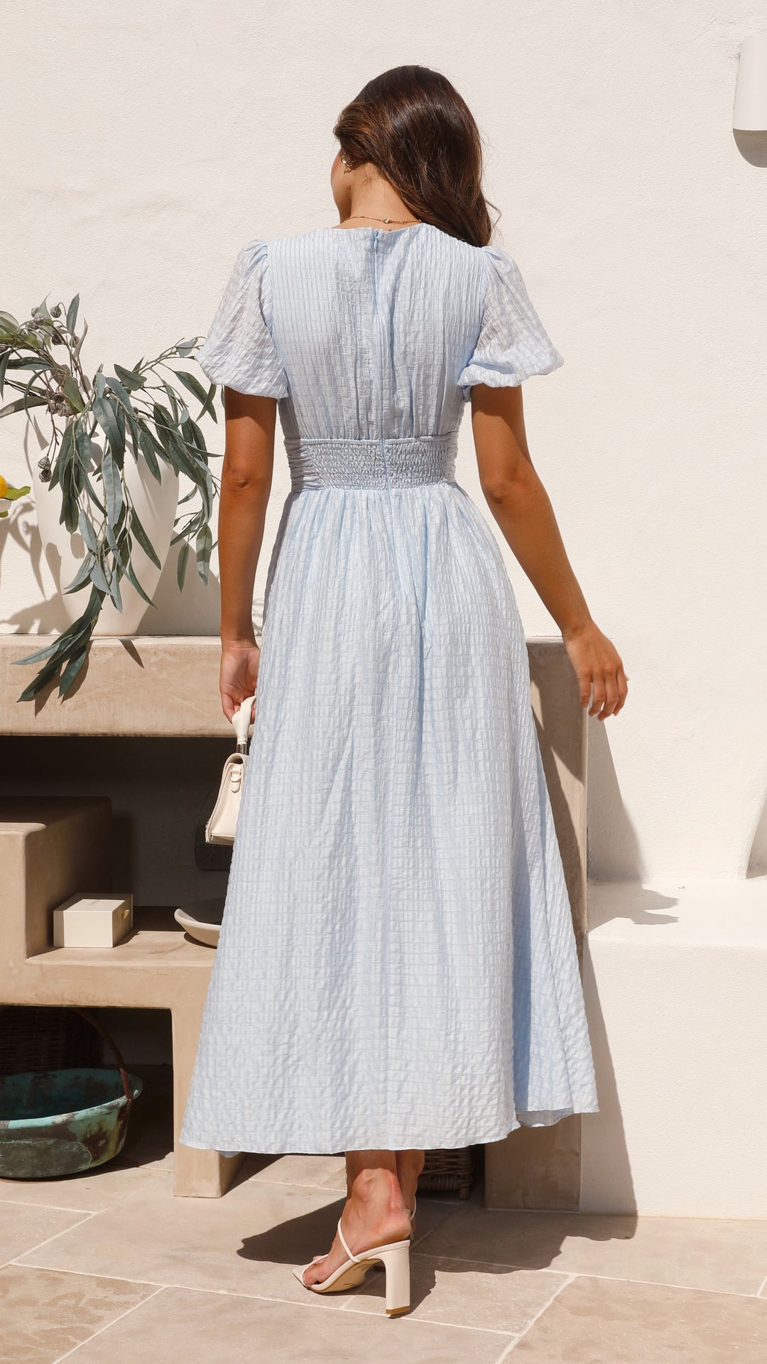 Boho Maxikleid Damen | Tiefer V-Ausschnitt | Luftig | Sommer | Knopfleiste-Luzern Mode
