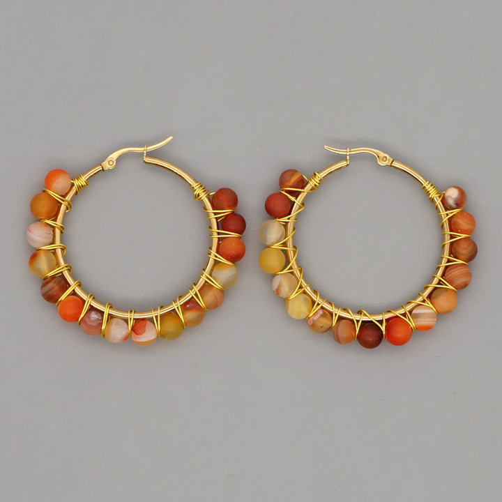 Ohrringe für Damen | Naturkristalle | Creolen | Ringe | Stilvoll-Gelber Achat-Luzern Mode