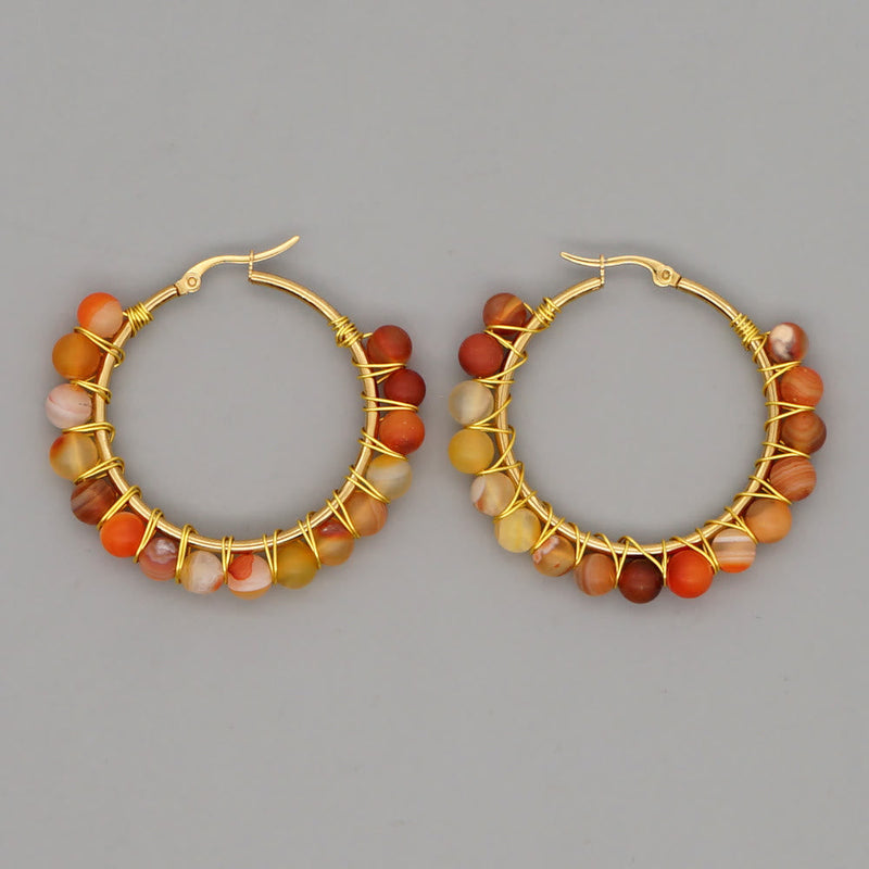 Ohrringe für Damen | Naturkristalle | Creolen | Ringe | Stilvoll-Gelber Achat-Luzern Mode