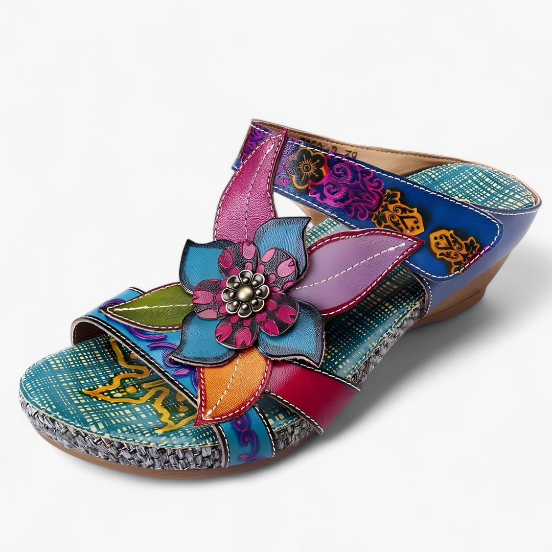 Boho-Sandalen Damen Sommer | Geflochtene Riemen | Bequemer Bohemian-Look-Blue Bali-34-Luzern Mode
