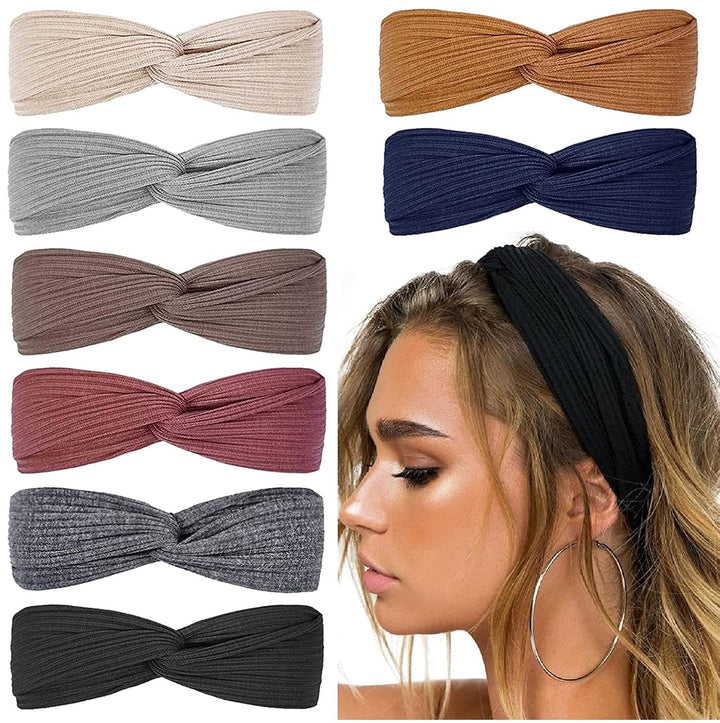 Damen Stirnband Set - Weiches, Dehnbares Haarband-Set 2-Luzern Mode