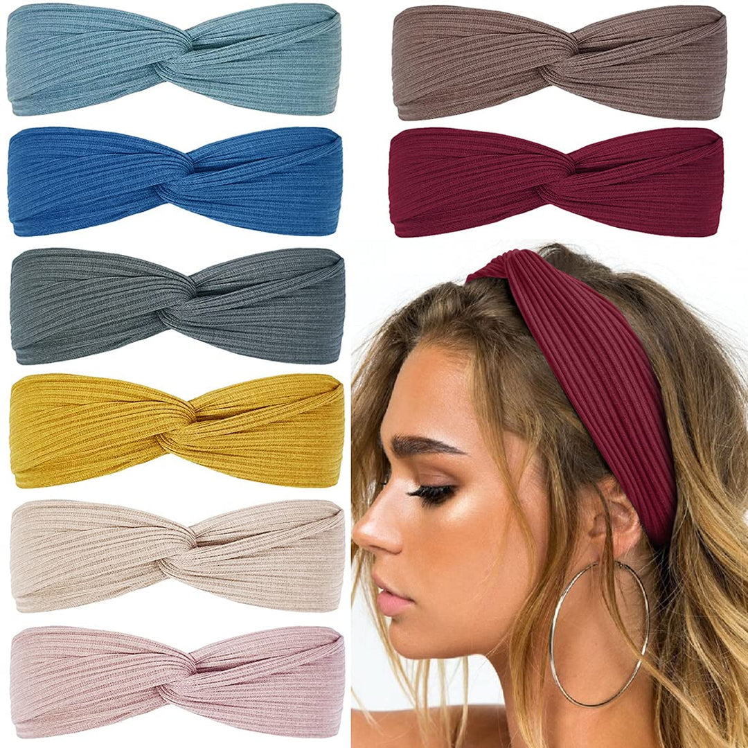 Damen Stirnband Set - Weiches, Dehnbares Haarband-Set 4-Luzern Mode