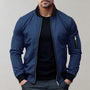 Herren Bomberjacke mit Reißverschluss und Tasche-Blau-M-Luzern Mode