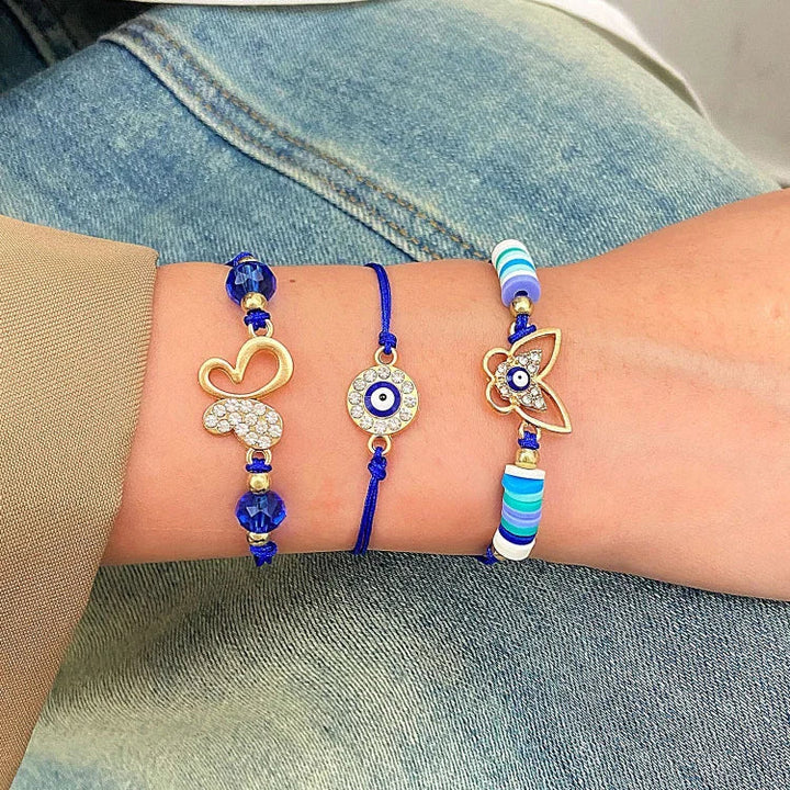 Böser Blick Armband | 3-teiliges Set Verstellbar Schützend Spirituell-Luzern Mode