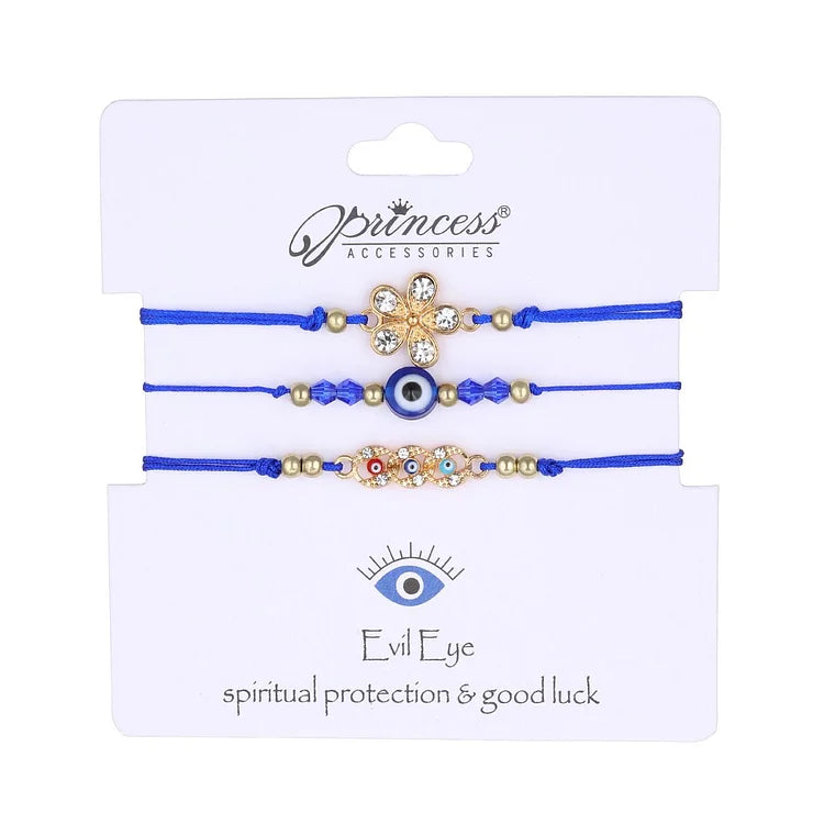 Böser Blick Armband | 3-teiliges Set Verstellbar Schützend Spirituell-Schmetterling-Luzern Mode