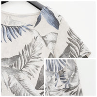 Sommerkleid Damen | Botanischer Blumenprint | Rundhals | A-Linie | Luftig & bequem-Luzern Mode