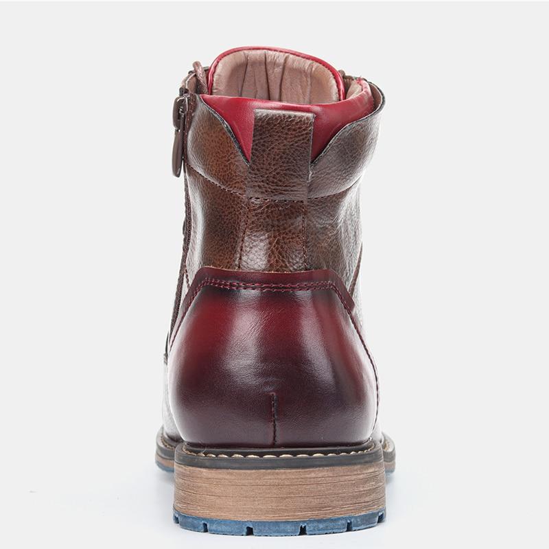 Braune Herren Schuhe | Stiefel | Veganes Leder | Schnürung | Rutschfest-Luzern Mode