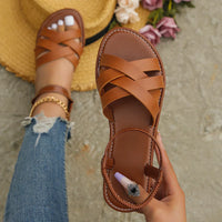 Braune Römische Damen-Sommersandalen mit rutschfester Sohle – Yvelle