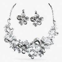 Brautschmuck-Set | Blumen Farbe Stilvoll 3-teilig Ohrringe Kette-Luzern Mode