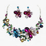 Brautschmuck-Set | Blumen Farbe Stilvoll 3-teilig Ohrringe Kette-Gemischt-Luzern Mode