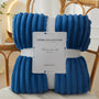Flanell-Decke | Fleece Gestreift Weich Warm Komfortabel Vielseitig-Dunkelblau-100x150cm-Luzern Mode