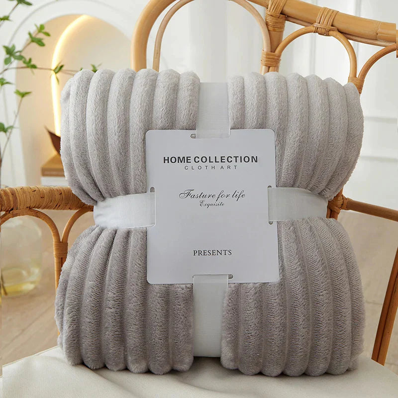 Flanell-Decke | Fleece Gestreift Weich Warm Komfortabel Vielseitig-Luzern Mode