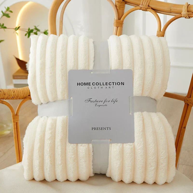 Flanell-Decke | Fleece Gestreift Weich Warm Komfortabel Vielseitig-Luzern Mode