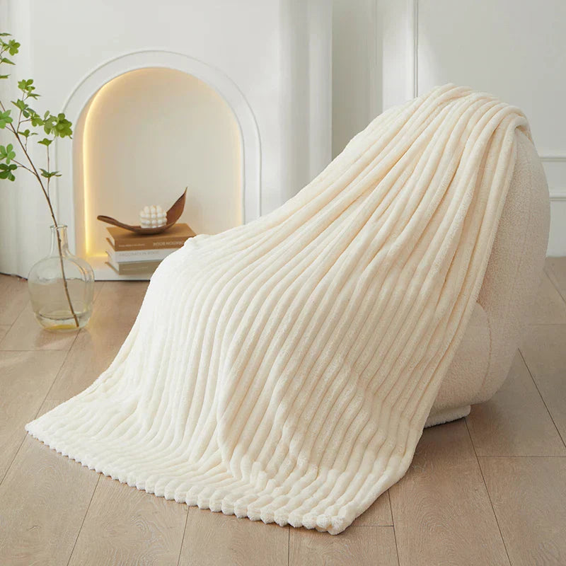 Flanell-Decke | Fleece Gestreift Weich Warm Komfortabel Vielseitig-Luzern Mode