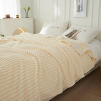 Flanell-Decke | Fleece Gestreift Weich Warm Komfortabel Vielseitig-Luzern Mode