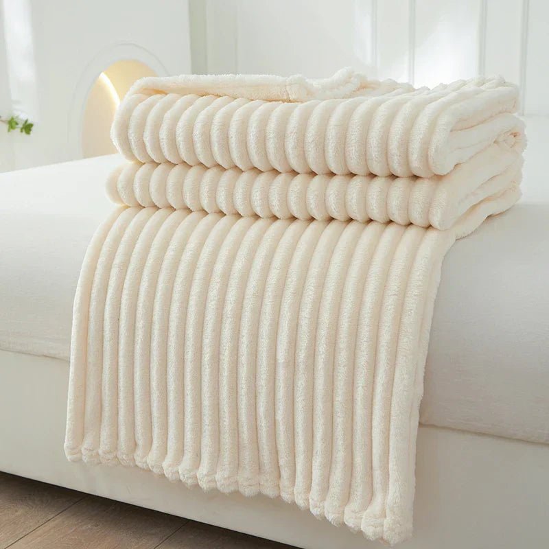 Flanell-Decke | Fleece Gestreift Weich Warm Komfortabel Vielseitig-Luzern Mode