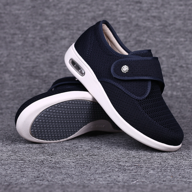 Orthopädische Herren-Sneaker mit Klettverschluss, bequem-Blau-36-Luzern Mode