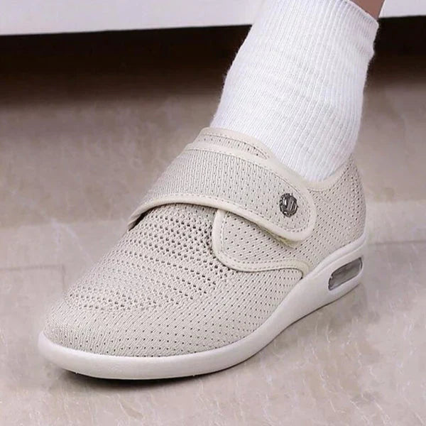 Orthopädische Herren-Sneaker mit Klettverschluss, bequem-Creme-36-Luzern Mode