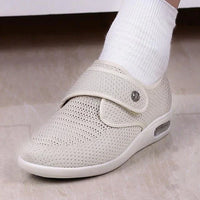 Orthopädische Herren-Sneaker mit Klettverschluss, bequem-Creme-36-Luzern Mode