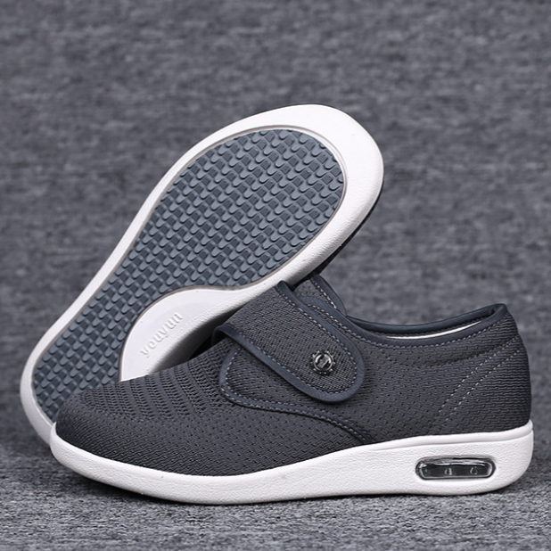 Orthopädische Herren-Sneaker mit Klettverschluss, bequem-Grau-36-Luzern Mode