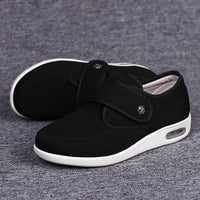 Orthopädische Herren-Sneaker mit Klettverschluss, bequem-Schwarz-36-Luzern Mode