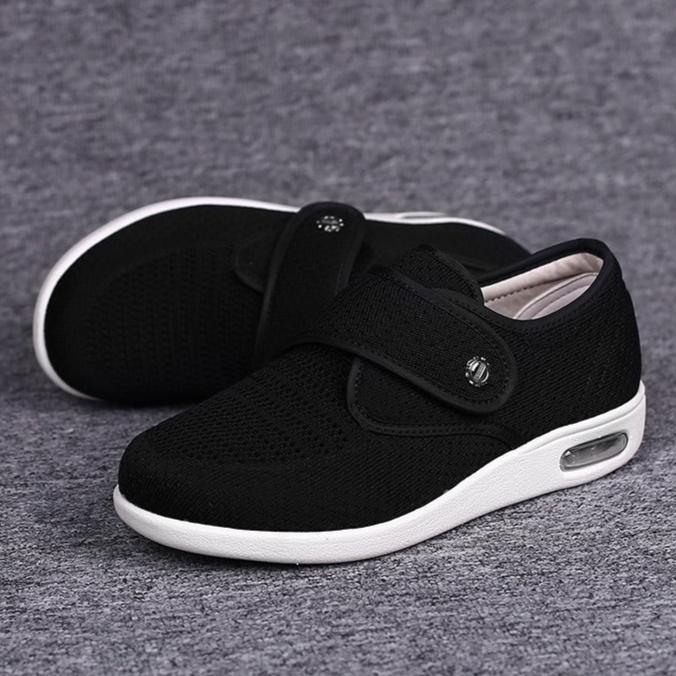 Orthopädische Herren-Sneaker mit Klettverschluss, bequem-Schwarz-36-Luzern Mode