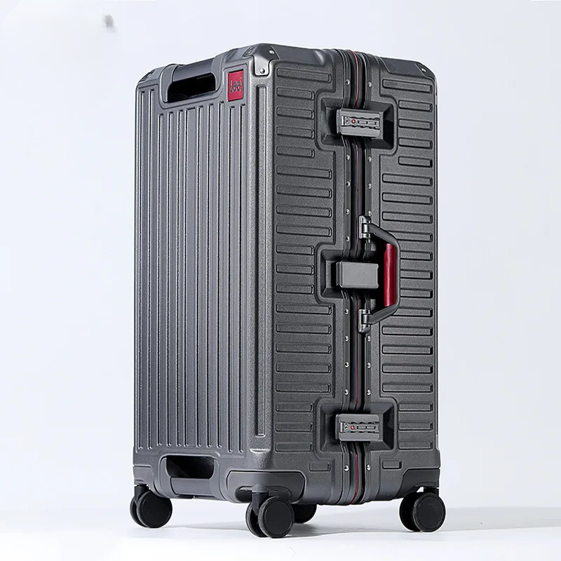 Hartschalenkoffer | Breiter Griff | Aluminium | Geräumig | Robust-Grau-S (45 L)-Luzern Mode