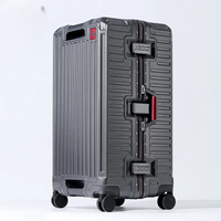 Hartschalenkoffer | Breiter Griff | Aluminium | Geräumig | Robust-Grau-S (45 L)-Luzern Mode