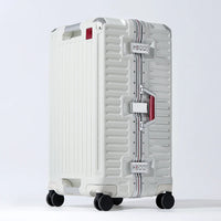 Hartschalenkoffer | Breiter Griff | Aluminium | Geräumig | Robust-Weiß-S (45 L)-Luzern Mode