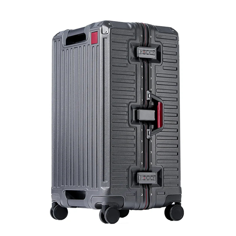 Hartschalenkoffer | Polycarbonat | 4 Universalrollen | Zahlenschloss-Grau-S (47 L)-Luzern Mode