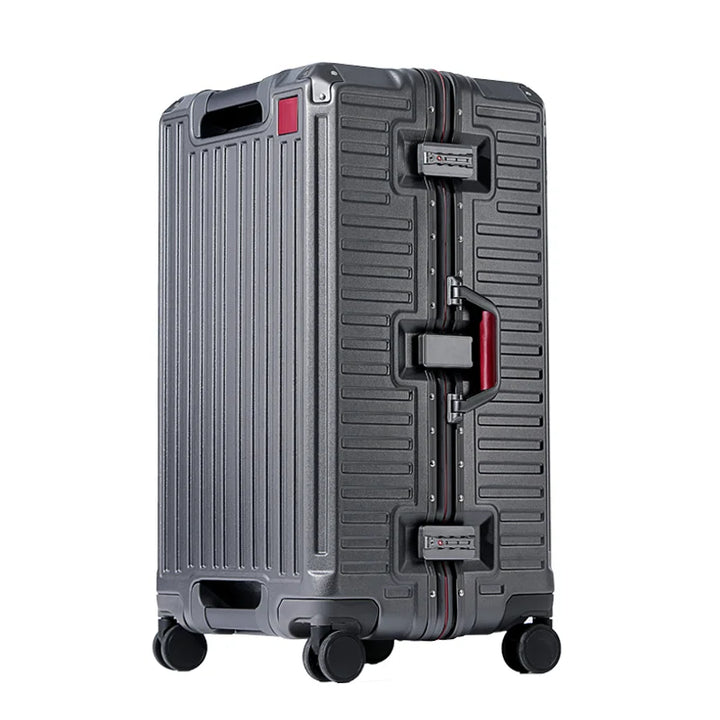 Hartschalenkoffer | Polycarbonat | 4 Universalrollen | Zahlenschloss-Grau-S (47 L)-Luzern Mode