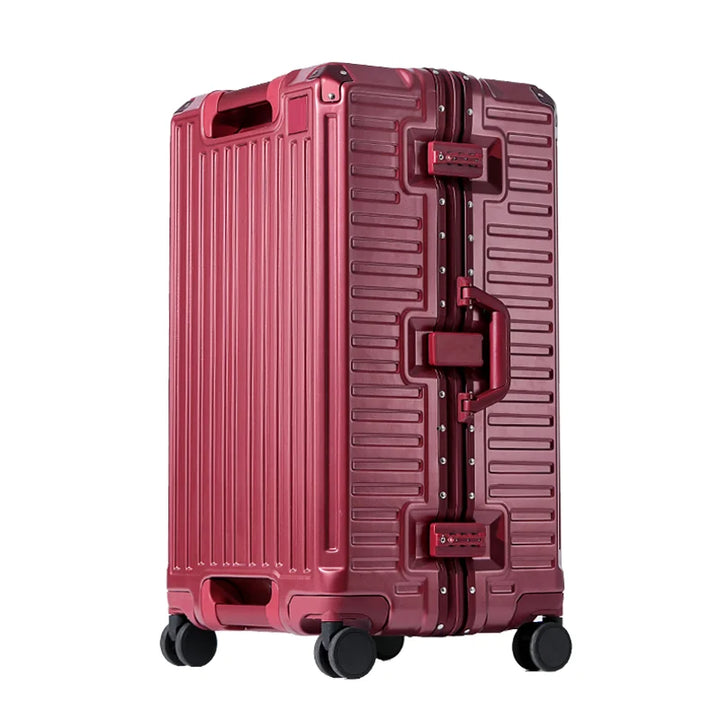 Hartschalenkoffer | Polycarbonat | 4 Universalrollen | Zahlenschloss-Rot-S (47 L)-Luzern Mode