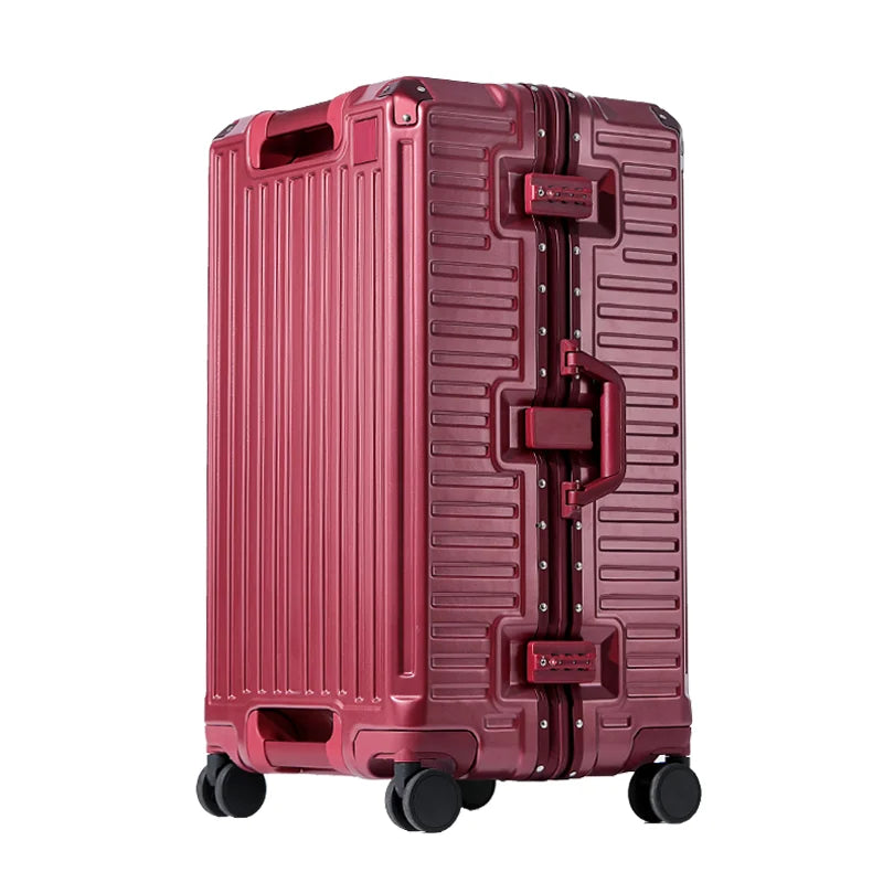 Hartschalenkoffer | Polycarbonat | 4 Universalrollen | Zahlenschloss-Rot-S (47 L)-Luzern Mode