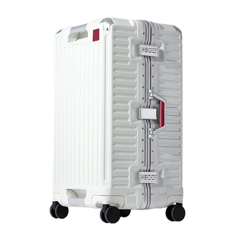 Hartschalenkoffer | Polycarbonat | 4 Universalrollen | Zahlenschloss-Weiß-S (47 L)-Luzern Mode