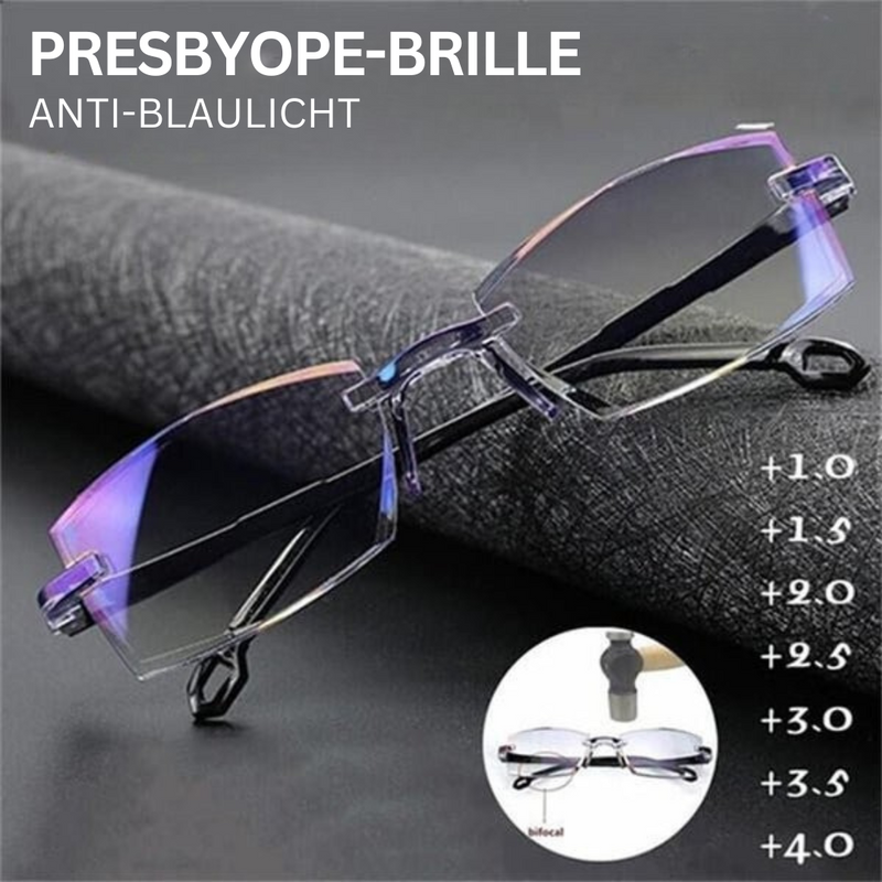 Presbyopie-Brille Anti-Blaulicht mit Sehstärke-Optionen-Luzern Mode
