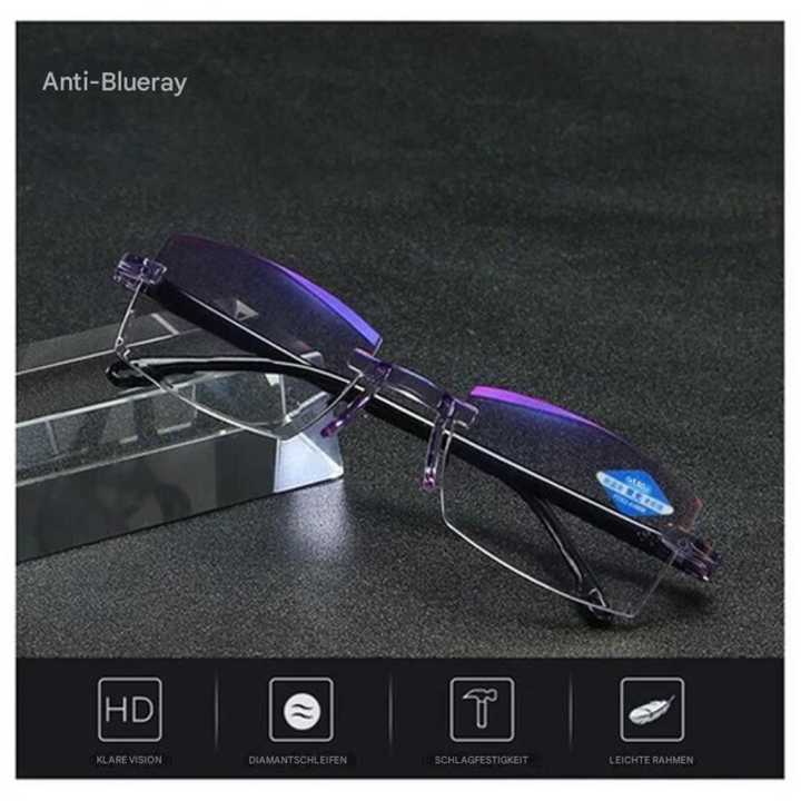 Presbyopie-Brille Anti-Blaulicht mit Sehstärke-Optionen-Luzern Mode