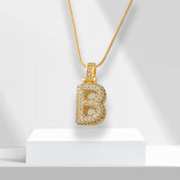 Buchstaben | Goldene Kette mit Anhänger | Langlebig | Stilvoll | Geschenk | Vielseitig-B-Luzern Mode
