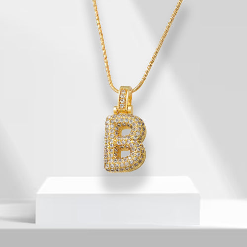 Buchstaben | Goldene Kette mit Anhänger | Langlebig | Stilvoll | Geschenk | Vielseitig-B-Luzern Mode