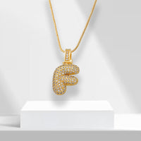 Buchstaben | Goldene Kette mit Anhänger | Langlebig | Stilvoll | Geschenk | Vielseitig-F-Luzern Mode