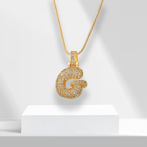 Buchstaben | Goldene Kette mit Anhänger | Langlebig | Stilvoll | Geschenk | Vielseitig-G-Luzern Mode