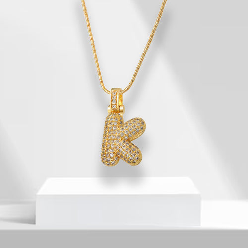 Buchstaben | Goldene Kette mit Anhänger | Langlebig | Stilvoll | Geschenk | Vielseitig-K-Luzern Mode